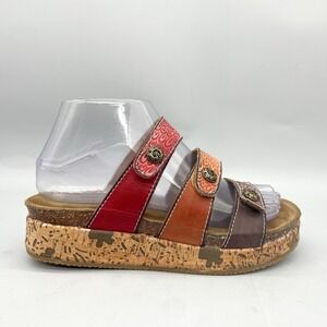 LArtiste Spring Step Womens 38 7 Keena Sandals Strappy‎ Slide Platform Wedge